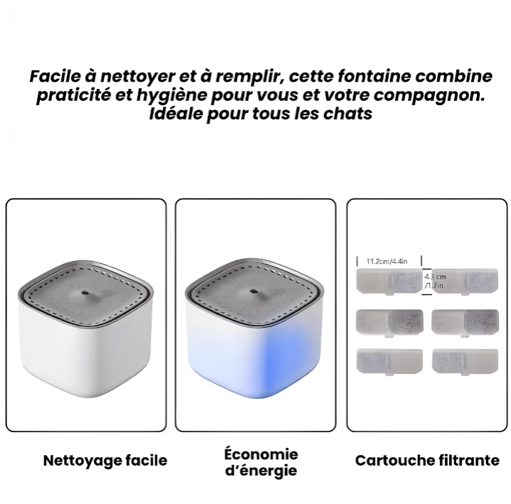 Fontaine d’eau pour chats, Abreuvoir pour chat, Fontaine à eau automatique