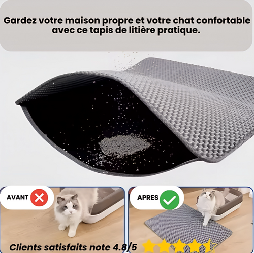 Tapis de litière pour chat, Tapis pour bac à litière, Tapis attrape-litière