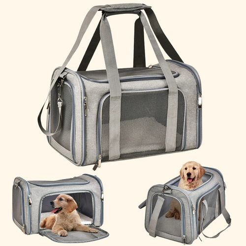 Sac de transport pour chien, modèle souple et latéral, Sac de voyage pour chien avec ouverture latérale
