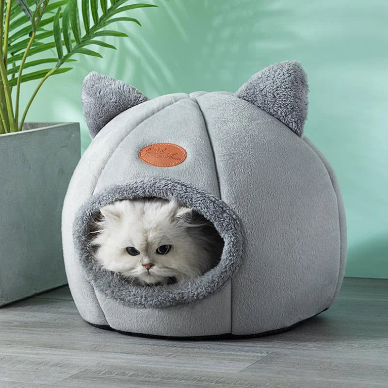 Lit en peluche pour chat, Lit de chat hiver, Coussin douillet chat