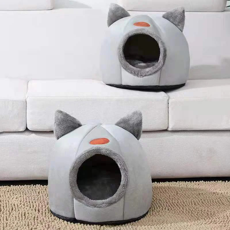 Lit en peluche pour chat, Lit de chat hiver, Coussin douillet chat