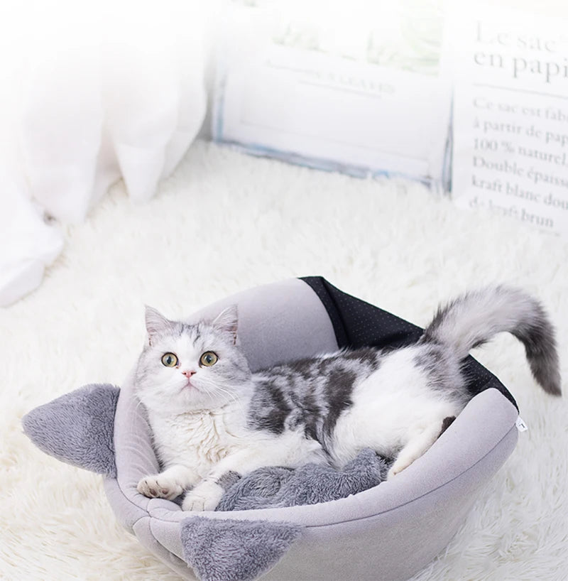 Lit en peluche pour chat, Lit de chat hiver, Coussin douillet chat