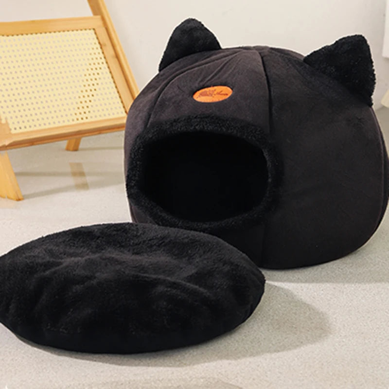 Lit en peluche pour chat, Lit de chat hiver, Coussin douillet chat