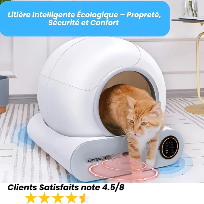 Bac à Litière Intelligent pour Chat, Litière automatique chat , bac à litière autonettoyant électrique