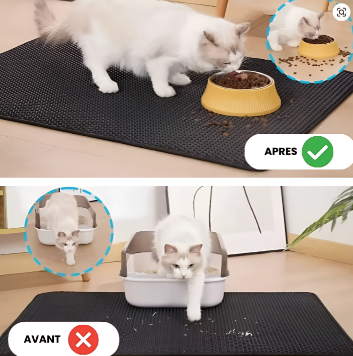 Tapis de litière pour chat, Tapis pour bac à litière, Tapis attrape-litière